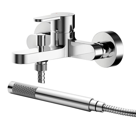 Nuie Arvan Wall Mounted Bath & Shower Mixer With Kit (Chrome) - Brandnew Bathroom