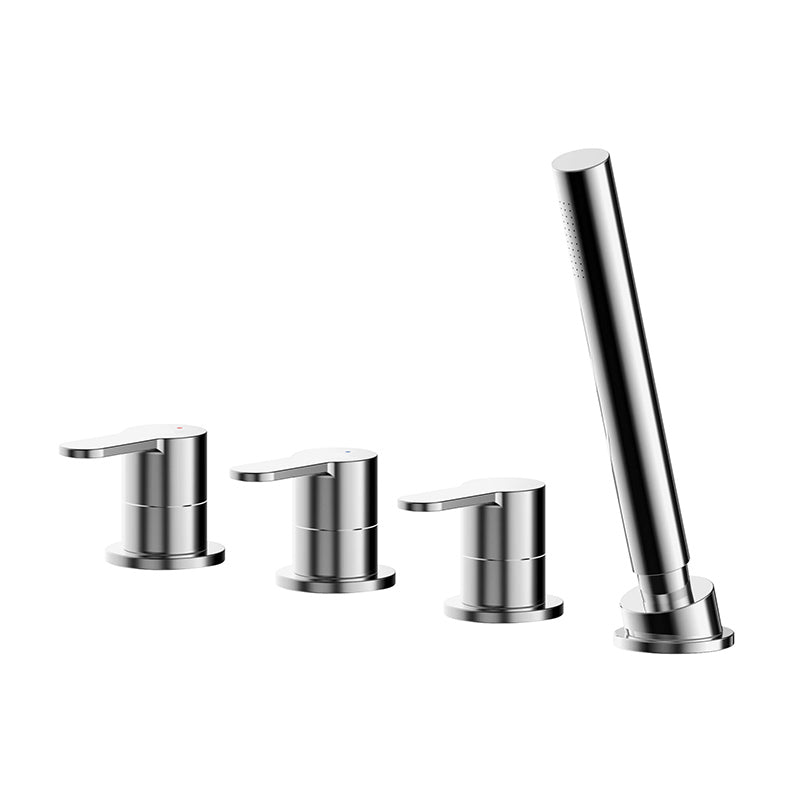 Nuie Arvan Deck Mounted 4 Tap Hole Bath Shower Mixer No Spout (Chrome) - Brandnew Bathroom