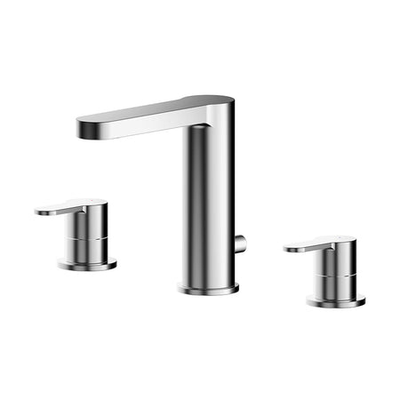 Nuie Arvan Deck Mounted 3 Tap Hole Basin Mixer With Pop Up Waste (Chrome) - Brandnew Bathroom