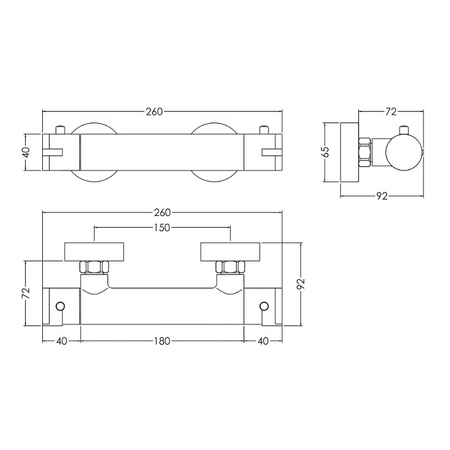 Nuie Arvan Thermostatic Shower Bar Valve (1 size, Chrome) - Brand New Bathrooms