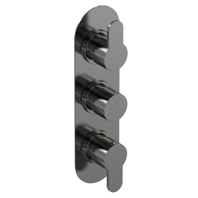 Nuie Arvan Triple Thermostatic Valve With Diverter (2 sizes, 4 colours) - Brand New Bathrooms