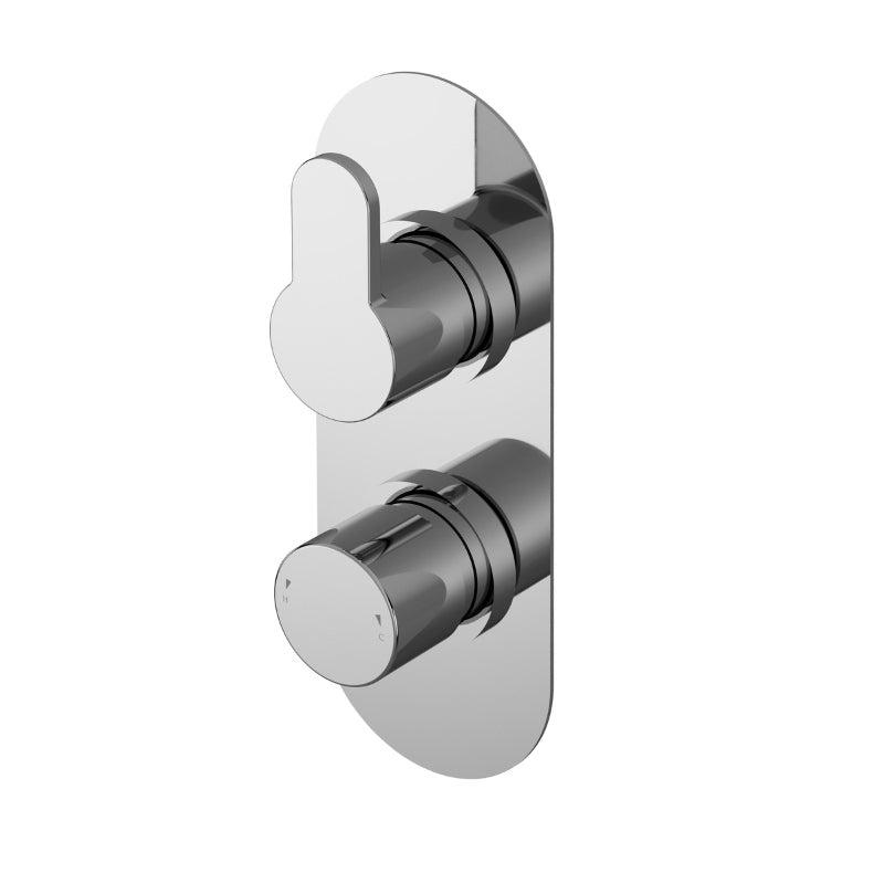 Nuie Arvan Twin Thermostatic Shower Valve (1 size, Chrome) - Brand New Bathrooms