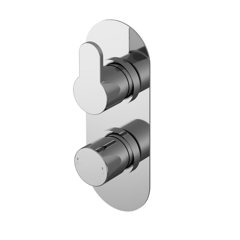 Nuie Arvan Twin Thermostatic Shower Valve With Diverter (1 size, Chrome) - Brand New Bathrooms