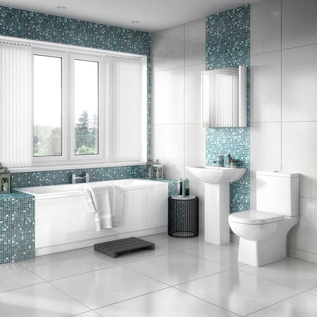 Nuie Asselby Basin & Pedestal (1 size, White) - Brand New Bathrooms