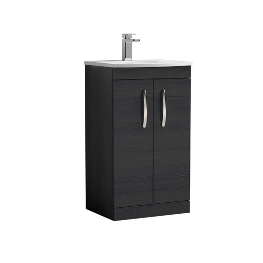 Nuie Athena Floor Standing 2 Door Vanity With Curved 1 Tap Hole Basin (1 size, 3 colours) - Brand New Bathrooms