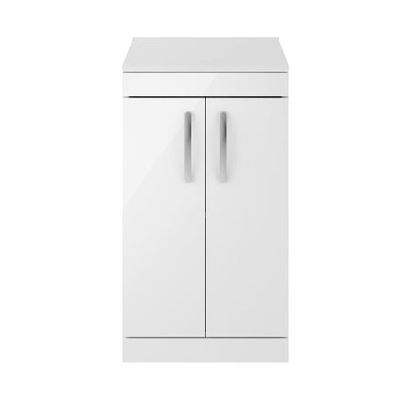 Nuie Athena Floor Standing 2 Door Vanity With Worktop (1 size, Gloss White) - Brand New Bathrooms