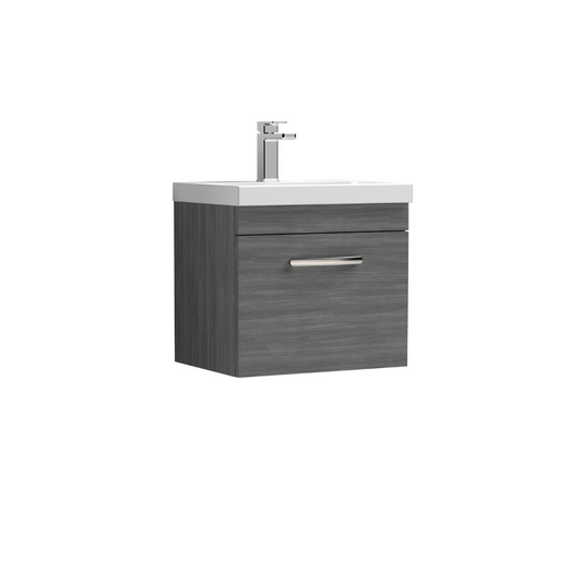 Nuie Athena Wall Hung Single Drawer Vanity With Mid-Edge 1 Tap Hole Basin (1 size, 3 colours) - Brand New Bathrooms