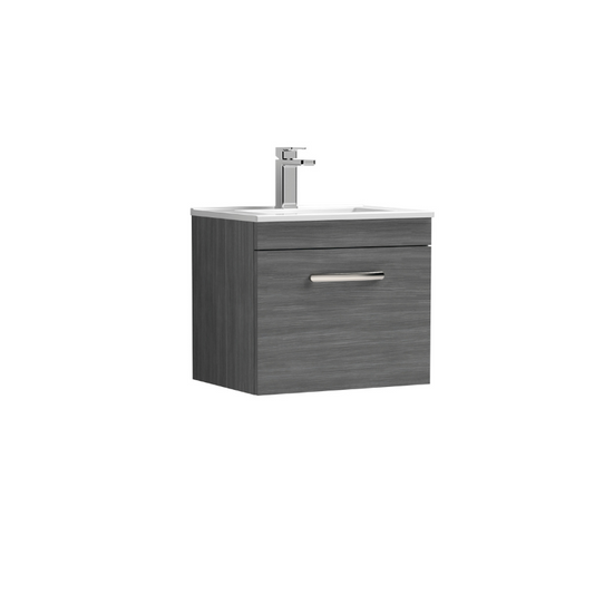 Nuie Athena Wall Hung Single Drawer Vanity With Minimalist 1 Tap Hole Basin (1 size, 3 colours) - Brand New Bathrooms