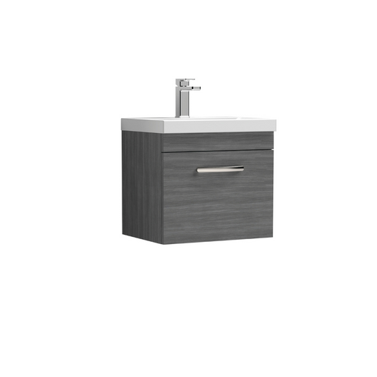 Nuie Athena Wall Hung Single Drawer Vanity With Thin-Edge 1 Tap Hole Basin (1 size, 3 colours) - Brand New Bathrooms