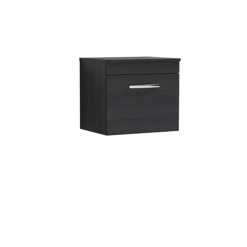 Nuie Athena Wall Hung Single Drawer Vanity With Worktop (1 size, 2 colours) - Brand New Bathrooms