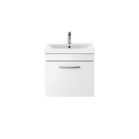 Nuie Athena Wall Hung Single Drawer Vanity With Mid-Edge 1 Tap Hole Basin (1 size, 3 colours) - Brand New Bathrooms