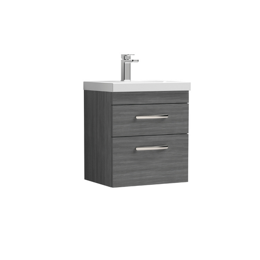 Nuie Athena Wall Hung 2 Drawer Vanity With Mid-Edge 1 Tap Hole Basin (1 size, 3 colours) - Brand New Bathrooms