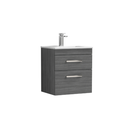 Nuie Athena Wall Hung 2 Drawer Vanity With Minimalist 1 Tap Hole Basin (1 size, 3 colours) - Brand New Bathrooms