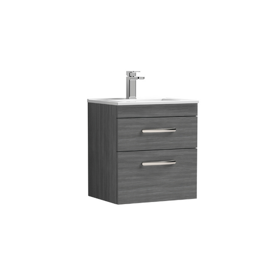 Nuie Athena Wall Hung 2 Drawer Vanity With Minimalist 1 Tap Hole Basin (1 size, 3 colours) - Brand New Bathrooms