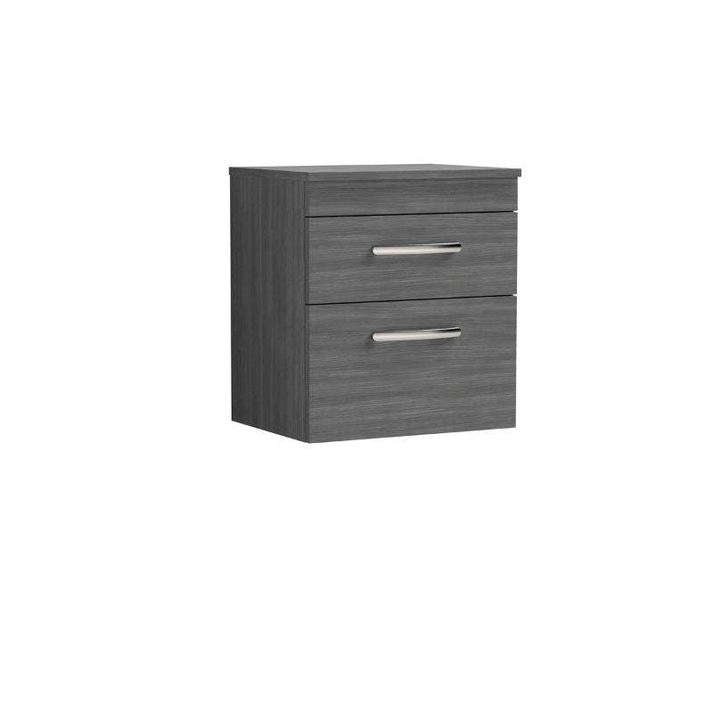 Nuie Athena Wall Hung 2 Drawer Vanity With Worktop (1 size, 2 colours) - Brand New Bathrooms