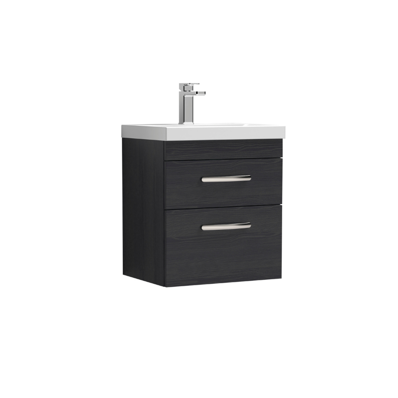 Nuie Athena Wall Hung 2 Drawer Vanity With Mid-Edge 1 Tap Hole Basin (1 size, 3 colours) - Brand New Bathrooms