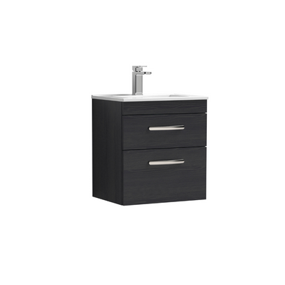 Nuie Athena Wall Hung 2 Drawer Vanity With Minimalist 1 Tap Hole Basin (1 size, 3 colours) - Brand New Bathrooms