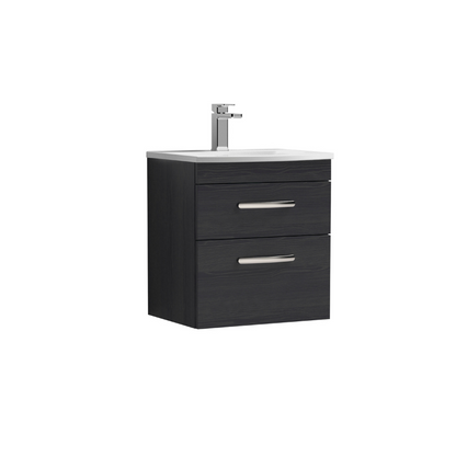 Nuie Athena Wall Hung 2 Drawer Vanity With Curved 1 Tap Hole Basin (1 size, 3 colours) - Brand New Bathrooms