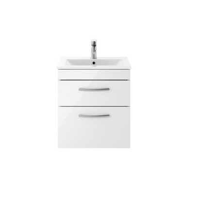 Nuie Athena Wall Hung 2 Drawer Vanity With Minimalist 1 Tap Hole Basin (1 size, 3 colours) - Brand New Bathrooms