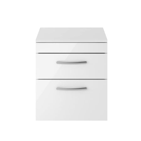 Nuie Athena Wall Hung 2 Drawer Vanity With Worktop (1 size, Gloss White) - Brand New Bathrooms