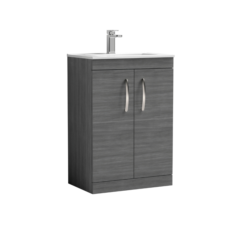 Nuie Athena Floor Standing 2 Door Vanity With Minimalist 1 Tap Hole Basin (1 size, 3 colours) - Brand New Bathrooms
