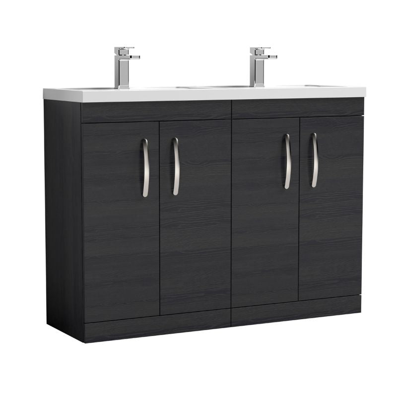 Nuie Athena Floor Standing Cabinet With Double Basin (1 size, 2 colours) - Brand New Bathrooms