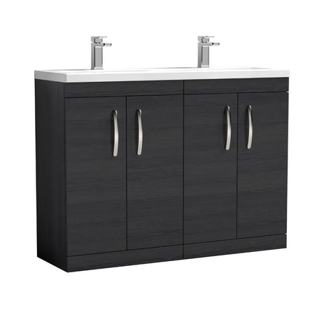 Nuie Athena Floor Standing 4 Door Vanity With Twin Basin (1 size, 2 colours) - Brand New Bathrooms