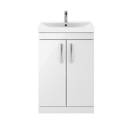 Nuie Athena 600mm Floor Standing 2 Door Vanity With Thin-Edge 1 Tap Hole Basin (1 size, 3 colours) - Brand New Bathrooms