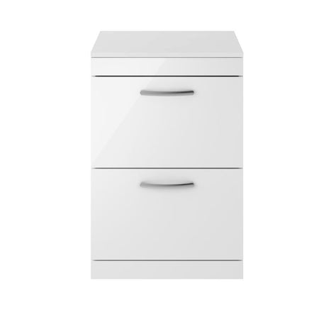 Nuie Athena Floor Standing 2 Drawer Vanity With Worktop (1 size, Gloss White) - Brand New Bathrooms