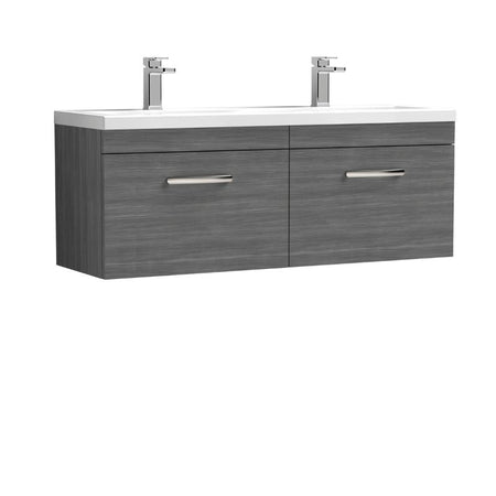 Nuie Athena Wall Hung Cabinet With Double Ceramic Basin (1 size, 2 colours) - Brand New Bathrooms