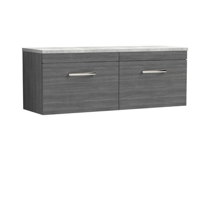 Nuie  Athena Wall Hung 2-Drawer Unit & Laminate Worktop (1 size, 2 colours) - Brand New Bathrooms