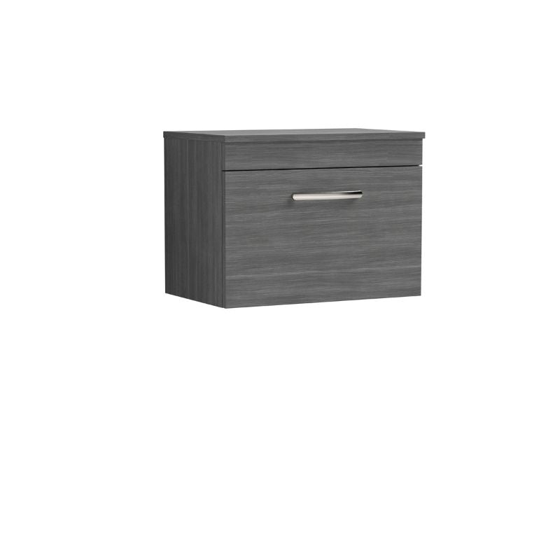 Nuie Athena Wall Hung Single Drawer Vanity With Worktop (1 size,2 colours) - Brand New Bathrooms