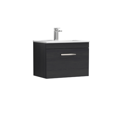 Nuie Athena 600mm Wall Hung Single Drawer Vanity With Minimalist 1 Tap Hole Basin (1 size, 3 colours) - Brand New Bathrooms