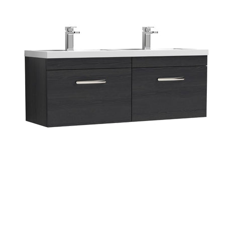 Nuie Athena Wall Hung Cabinet With Double Basin (1 size, 2 colours) - Brand New Bathrooms