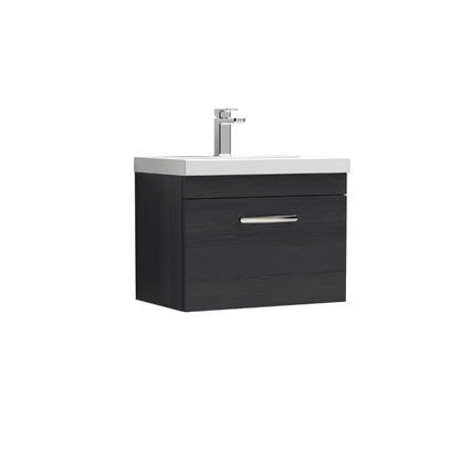 Nuie Athena 600mm Wall Hung Single Drawer Vanity With Thin-Edge 1 Tap Hole Basin (1 size, 3 colours) - Brand New Bathrooms