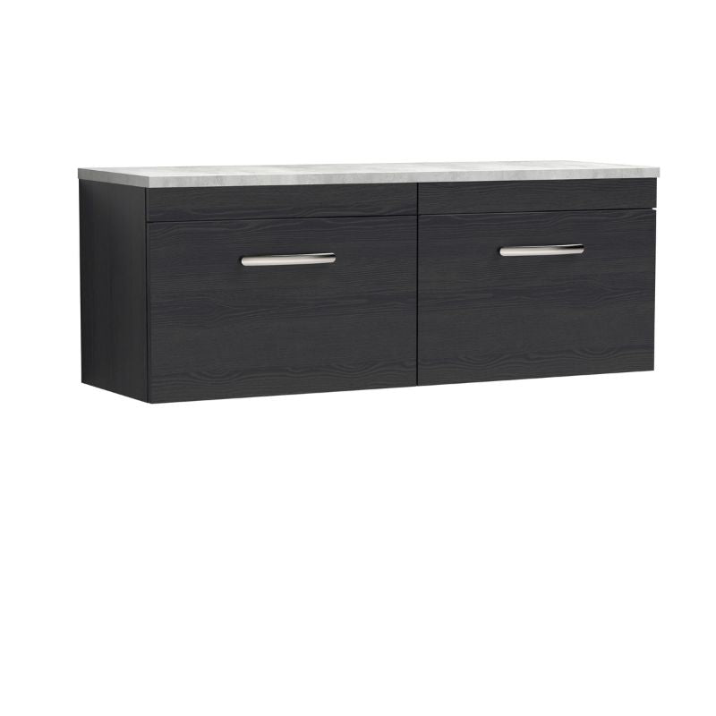 Nuie  Athena Wall Hung 2-Drawer Unit & Laminate Worktop (1 size, 2 colours) - Brand New Bathrooms