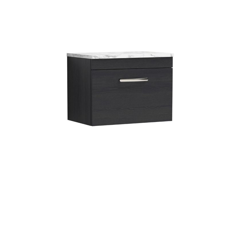 Nuie Athena Wall Hung Single Drawer Unit & Laminate Worktop (1 size, 2 colours) - Brand New Bathrooms