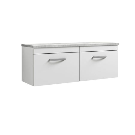 Nuie Athena Wall Hung 2-Drawer Unit & Laminate Worktop (1 size, Gloss White) - Brand New Bathrooms