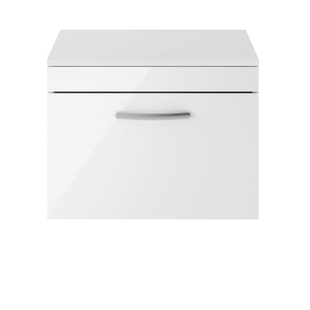 Nuie Athena Wall Hung Single Drawer Vanity With Worktop (1 size, Gloss White) - Brand New Bathrooms