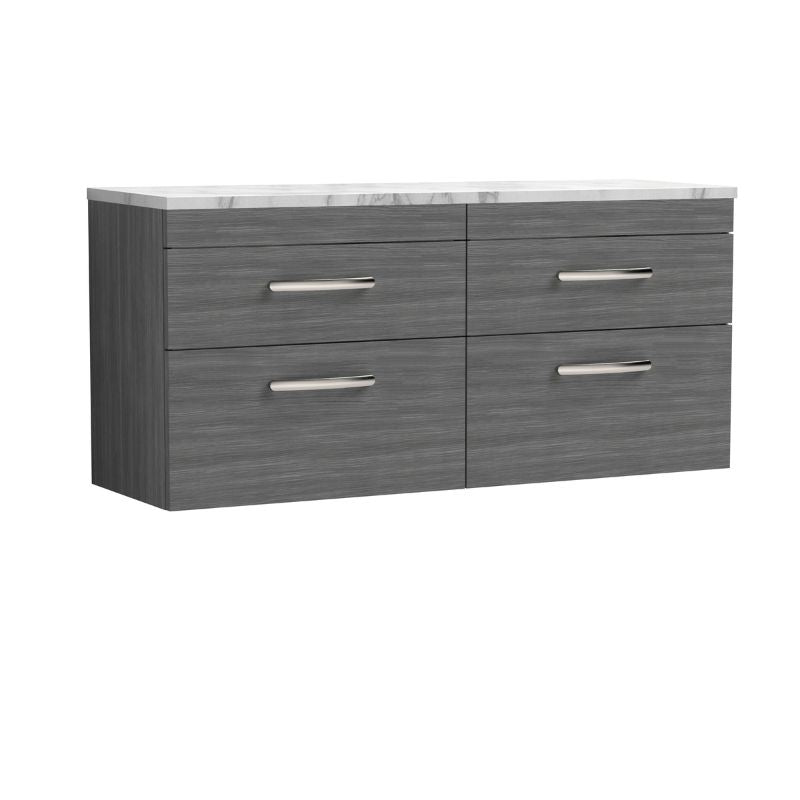 Nuie Athena Wall Hung 4-Drawer Unit & Laminate Worktop (1 size, 2 colours) - Brand New Bathrooms