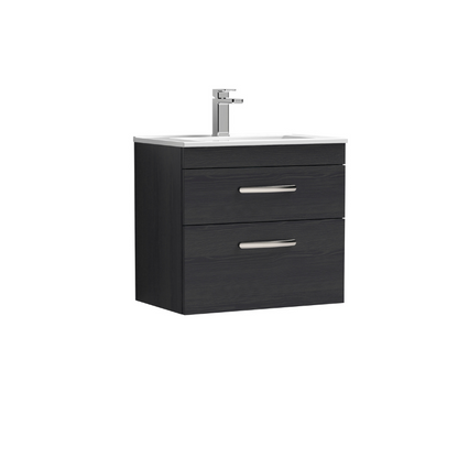 Nuie Athena 600mm Wall Hung 2 Drawer Vanity With Minimalist 1 Tap Hole Basin (1 size, 3 colours) - Brand New Bathrooms