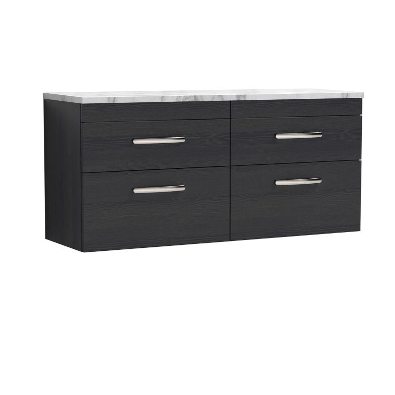 Nuie Athena Wall Hung 4-Drawer Unit & Laminate Worktop (1 size, 2 colours) - Brand New Bathrooms