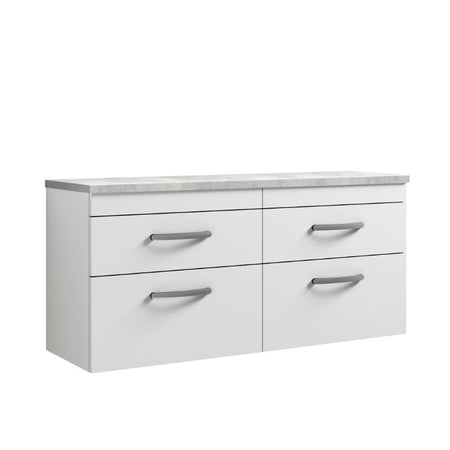 Nuie Athena Wall Hung 4-Drawer Unit & Laminate Worktop (1 size, Gloss White) - Brand New Bathrooms