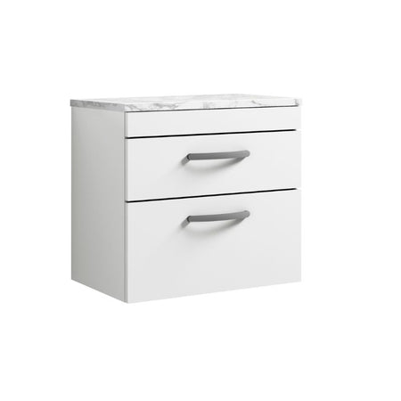 Nuie Athena Wall Hung 2-Drawer Unit & Laminate Worktop (1 size, Gloss White) - Brand New Bathrooms