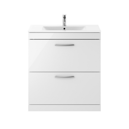 Nuie Athena 800mm Floor Standing 2 Drawer Vanity With Minimalist 1 Tap Hole Basin (1 size, 3 colours) - Brand New Bathrooms