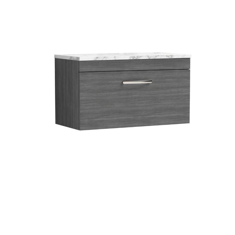 Nuie Athena Wall Hung Single Drawer Unit & Laminate Worktop (1 size, 2 colours) - Brand New Bathrooms