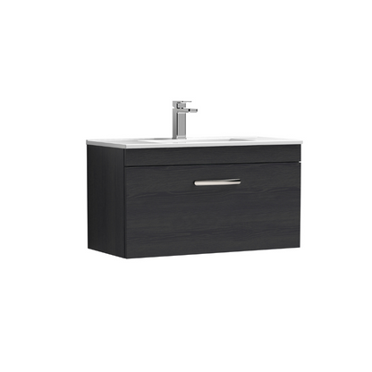 Nuie Athena 800mm Wall Hung Single Drawer Vanity With Minimalist 1 Tap Hole Basin (1 size, 3 colours) - Brand New Bathrooms