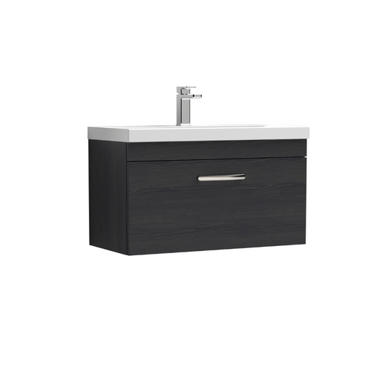 Nuie Athena 800mm Wall Hung Single Drawer Vanity With Thin-Edge 1 Tap Hole Basin (1 size, 3 colours) - Brand New Bathrooms