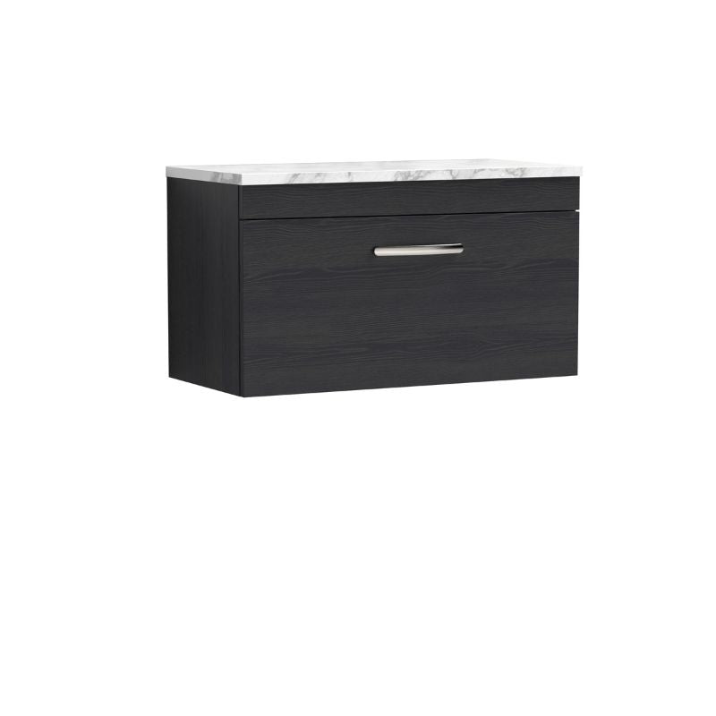 Nuie Athena Wall Hung Single Drawer Unit & Laminate Worktop (1 size, 2 colours) - Brand New Bathrooms