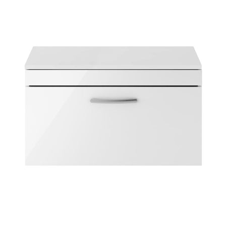 Nuie Athena Wall Hung Single Drawer Vanity With Worktop (2 sizes, Gloss White) - Brand New Bathrooms